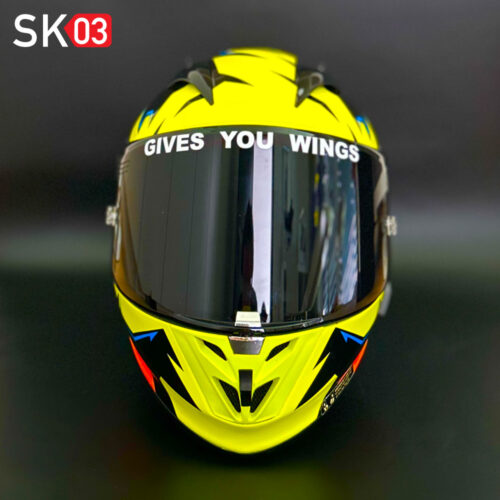 Aufkleber Gives you wings Visieraufkleber Motorradhelm Wunschtext