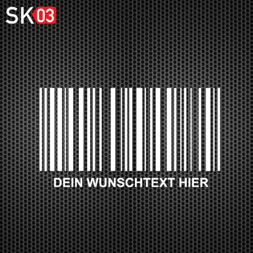 Barcode Aufkleber Wunschtext