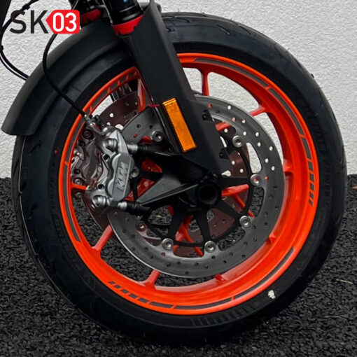 Set Felgenrandaufkleber Motorrad 17 Zoll Felgenränder mit Abstandshaltern in 20 bunten Farben z. B. schwarz, rot, blau ... – Bild 5