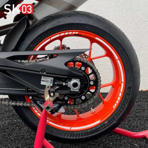 Felgenrandaufkleber Motorrad weiss