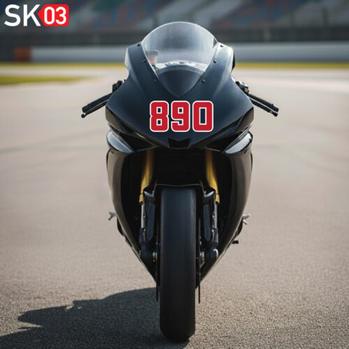 Alternative view of Zweifarbige Startnummern kaufen Motorrad Zahlen Ziffern Rennzahl Rennnummer