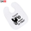 Geschenk Geburt Motorradfahrer Sprüche Lätzchen mit Babymotiv als Geschenk zur Taufe – Bild 2
