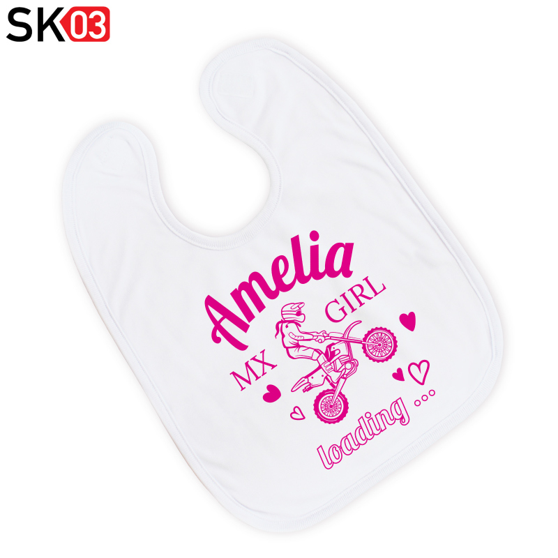 Geschenk Geburt Motorradfahrer personalisiertes Lätzchen mit Babynamen Geschenk zur Taufe