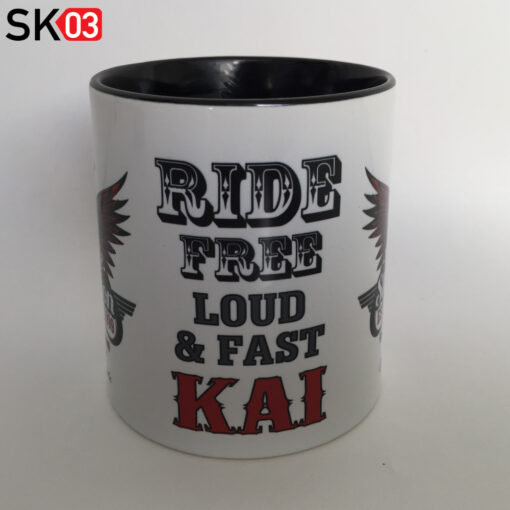 Tasse Motorrad mit individueller Personalisierung durch Name Wunschtext für Custom Bike Fahrer – Bild 8