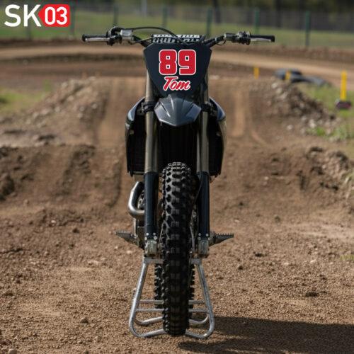 Alternative view of Startnummer kaufen 2-stellig Zahlenaufkleber mit Fahrernamen zweifarbig für Motorsport Veranstaltungen