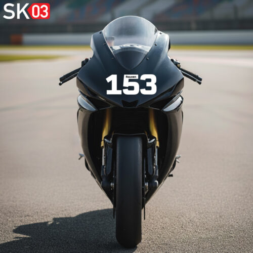 Alternative view of Motorrad Startnummer mit Name Aufkleber Zahlen Ziffern Rennzahl Rennnummer