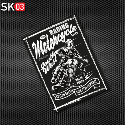 Motorrad Postkarte gratis mit Bikermotiv in den Farben schwarz weiss kostenlos dazulegen