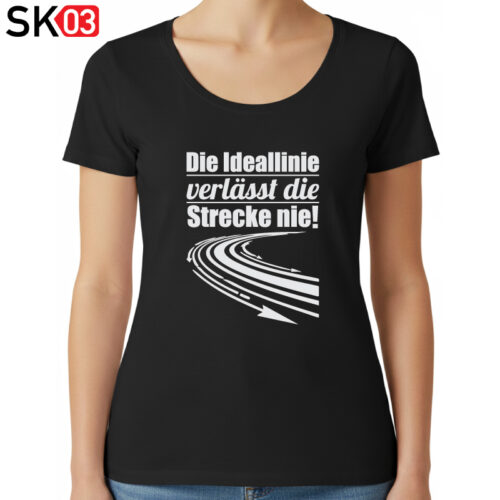 Alternative view of T-Shirt Rennsport mit Rennfahrer Spruch Die Ideallinie verlässt die Strecke nie Herren und Damen Schnitt