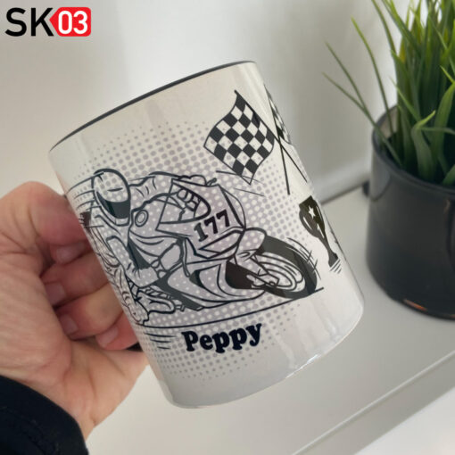 Motorrad Geschenkartikel Motorrad Tasse mit Namen und Startnummer für Motorradfahrer personalisierte Geschenke – Bild 4