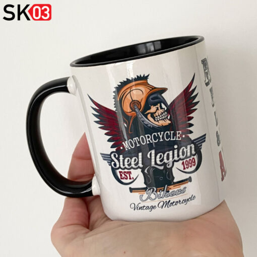 Tasse Motorrad mit individueller Personalisierung durch Name Wunschtext für Custom Bike Fahrer – Bild 5