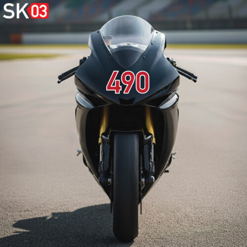 Alternative view of Zweifarbige Startnummer selber gestalten Motorrad Zahlen Ziffern Rennzahl Rennnummer