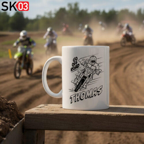 Alternative view of Tasse Motocross Motorrad Kaffeetasse mit Namen für Motorradfahrer personalisierte Geschenke