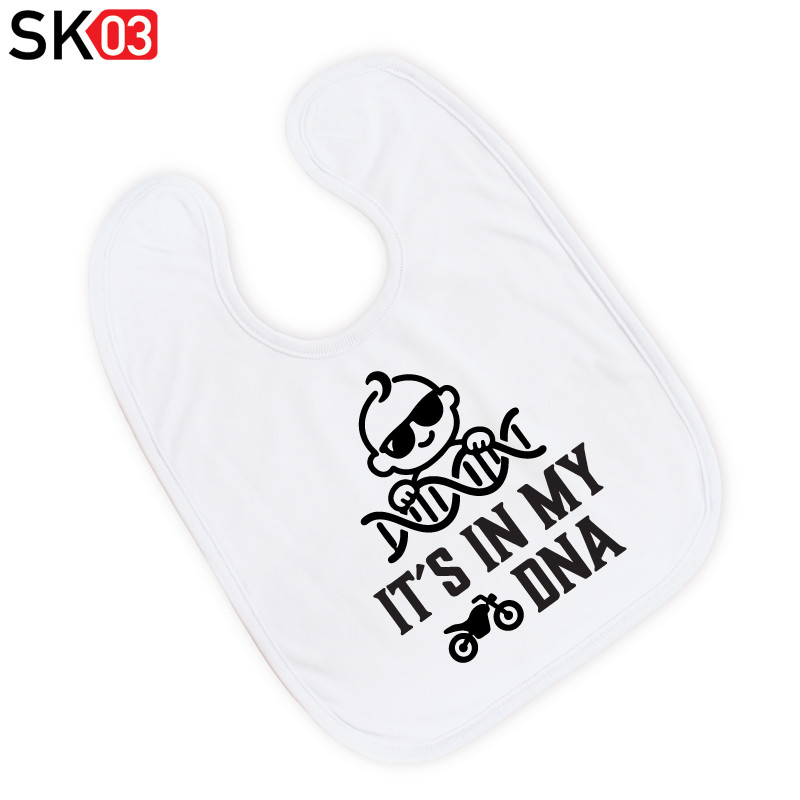 Babylätzchen mit Motorradmotiv und Spruch für Jungen oder Mädchen als originelles Geschenk zur Geburt – Bild 2