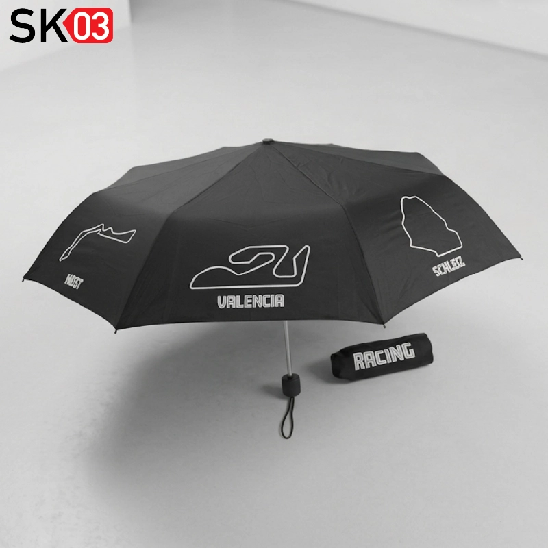 Bedruckter Regenschirm mit Motorrad-Rennstrecken-Motiv