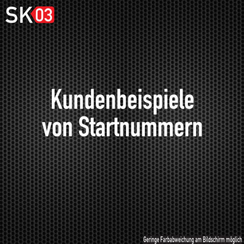 Alternative view of Startnummerntafel Aufkleber neongelb Zahlen Ziffern Rennzahl Rennnummer