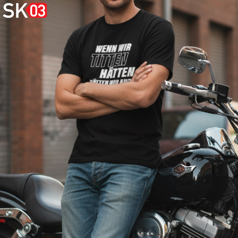 T-Shirt lustig Sponsoren für den Motorsport Rennstrecke nur für Männer Humor Wenn wir Titten hätten – Bild 2