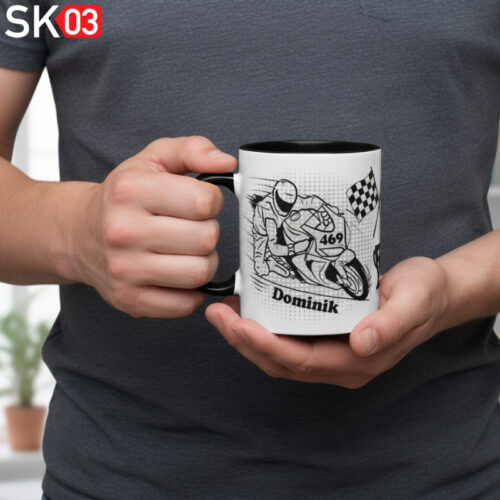 Alternative view of Motorrad Geschenkartikel Motorrad Tasse mit Namen und Startnummer für Motorradfahrer personalisierte Geschenke