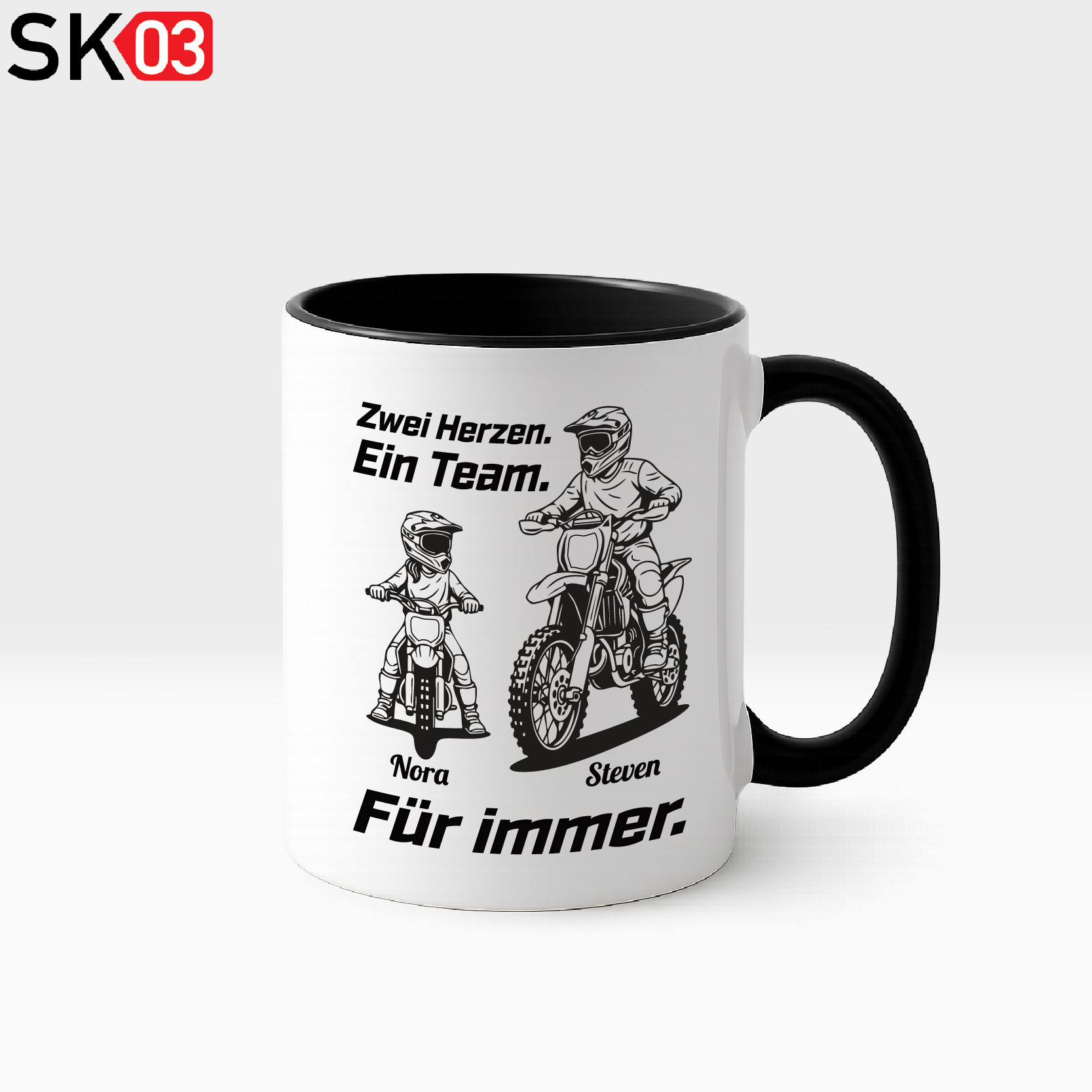 Geschenke Papa Tochter mit persönlichem Spruch Zwei Herzen. Ein Team. Für immer. Top Geschenkidee für die Ewigkeit – Bild 2