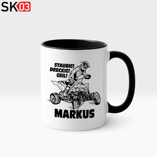 Alternative view of Geschenke für Quadfahrer mit lustigem Spruch Staubig! Dreckig! Geil! mit Wunschnamen personalisieren