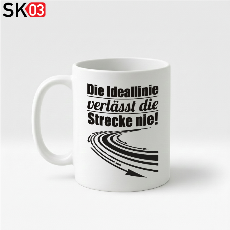 Kaffeetasse für Motocrosser und Endurofahrer auf Werkbank