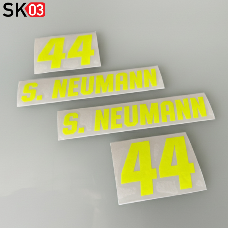 Helmaufkleber Name mit Startnummer Motorrad Zahlen Helmaufkleber in 25 Farben inkl. Neon Töne – Bild 5