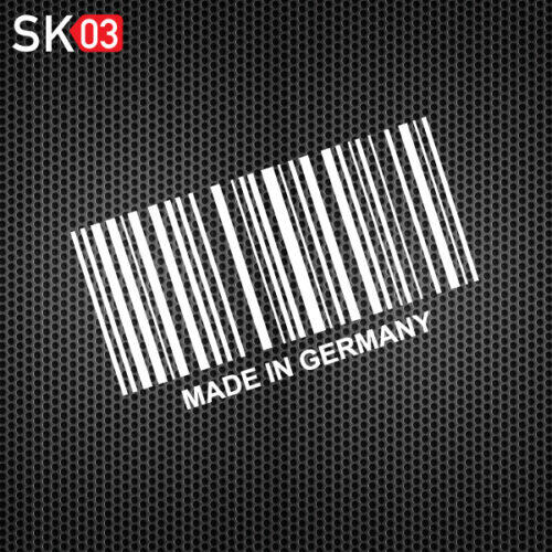 Made in Germany Aufkleber mit Barcode