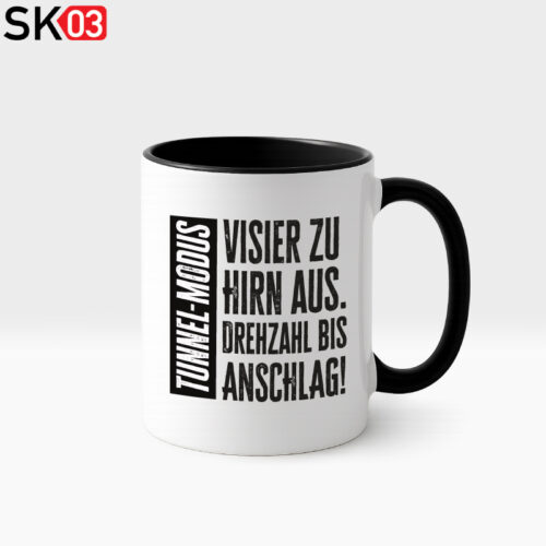 Alternative view of Spass Geschenk Motorradfahrer Die ultimative Kaffeetasse für echte Biker: Tunnel Modus!