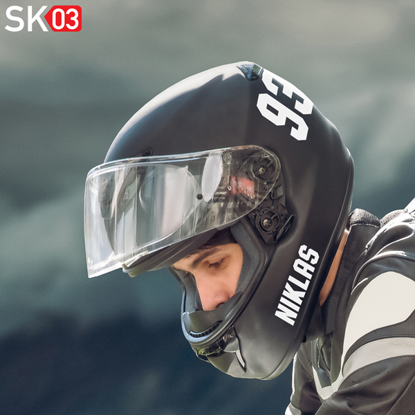 Helm Dekor Aufkleber Motorrad mit Namen zur Helmgestaltung