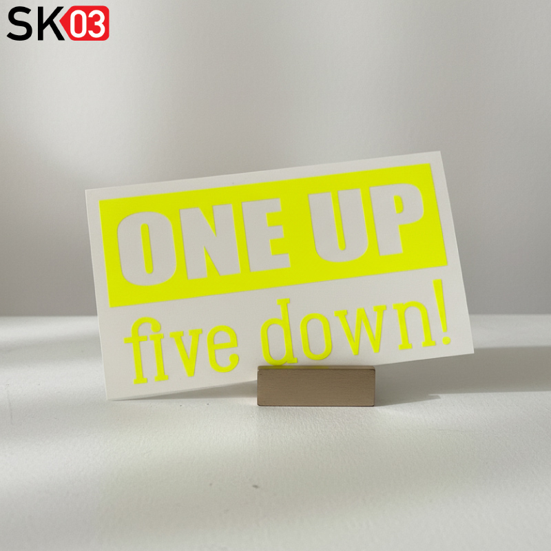 PKW Aufkleber Motorrad One up five down Auto Racing Fun Sticker Spruch in 25 Farben auch Neon – Bild 3