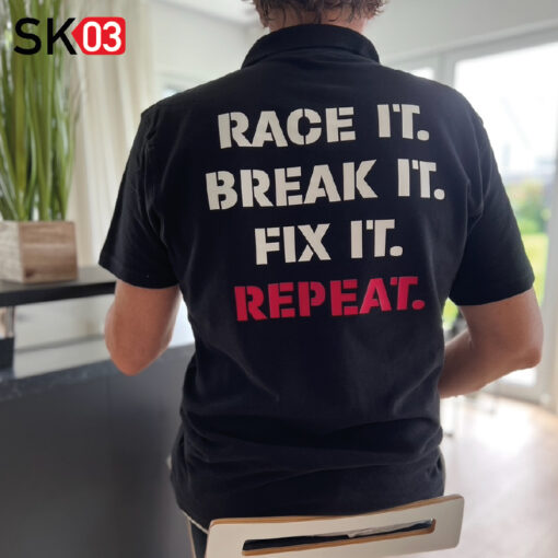 Race it Break it Fix it Repeat Polo Shirt mit Spruch Motoradfahrer Biker Rennfahrer Rennstrecken – Bild 4