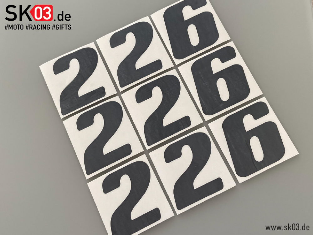 Startnummer 66 Aufkleber Von Stickerfreaks – Rennnumber-Sticker Für Motorrad, Auto & Mehr Fahrrad Aufkleber Set