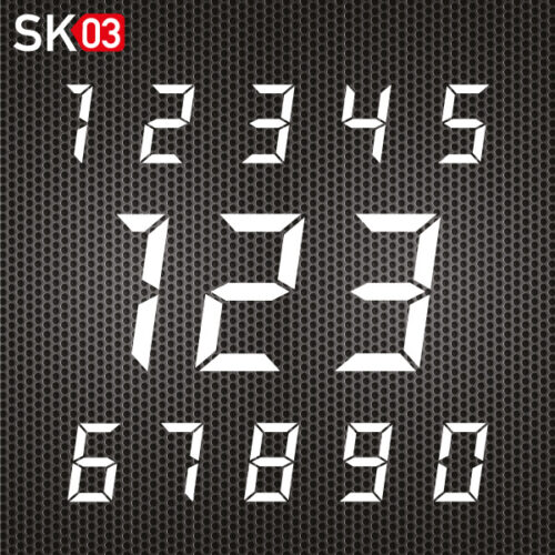 Startnummern LCD Display Style Time Zeit Ziffern und Zahlen Aufkleber für Motorsport Motorrad Motocross