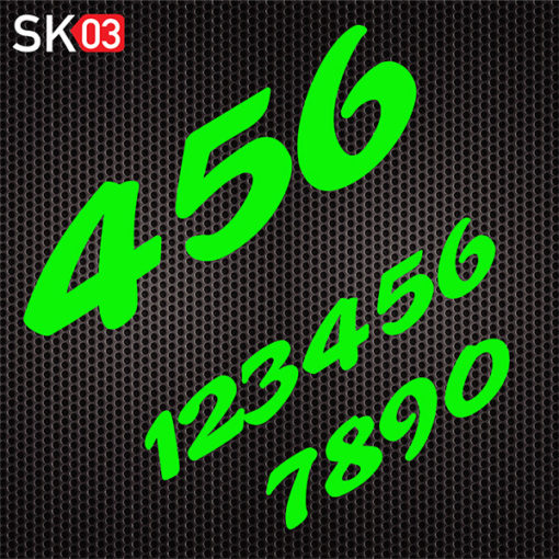 Supermoto Startnummern Set in neongrün