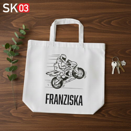 Geschenk Tasche Motorrad Wheelie