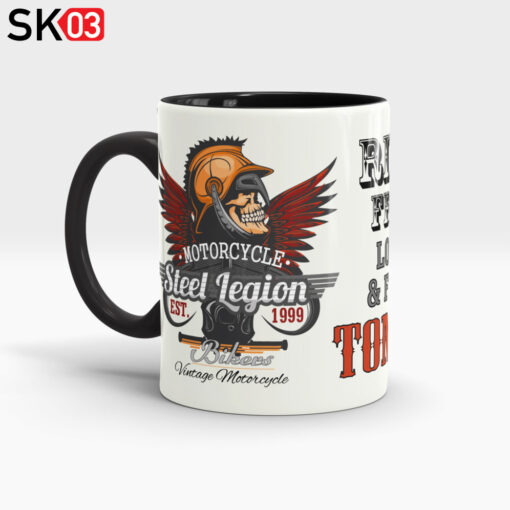Tasse Motorrad mit individueller Personalisierung durch Name Wunschtext für Custom Bike Fahrer – Bild 2