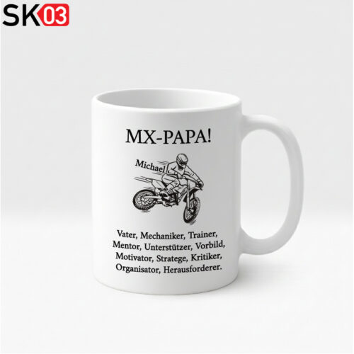 Alternative view of Geschenk Motocross Fahrer Enduro Tasse mit Papa Namen personalisierte Geschenkidee Danke sagen Vater