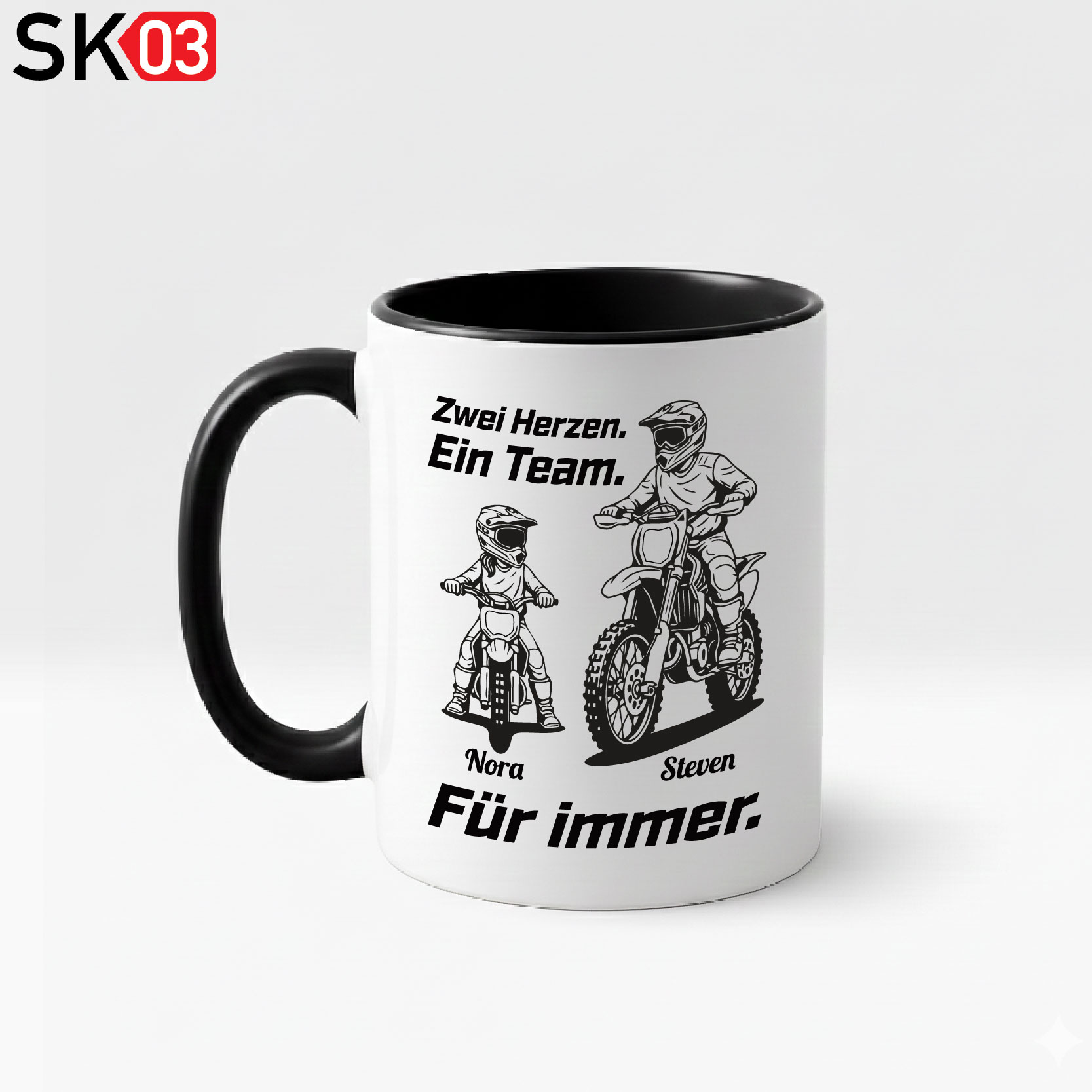 Geschenke Papa Tochter mit persönlichem Spruch Zwei Herzen. Ein Team. Für immer. Top Geschenkidee für die Ewigkeit – Bild 3